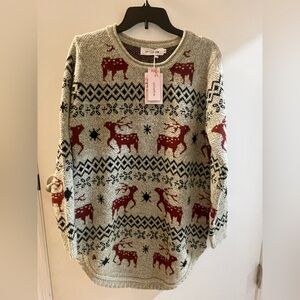 NWT Shineflow crewneck reindeer/winter knit sweater 
(Size: M)